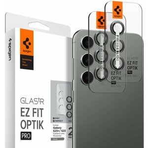 Kamera védő fólia Spigen Glass EZ Fit Optik Pro 2 Pack Green Samsung Galaxy S23/Galaxy S23+