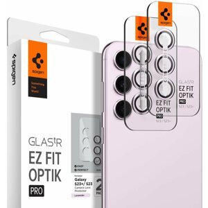 Kamera védő fólia Spigen Glass EZ Fit Optik Pro 2 Pack Lavender Samsung Galaxy S23/Galaxy S23+