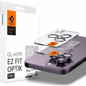 Kamera védő fólia Spigen Glass EZ Fit Optik Pro 2 Pack Deep Purple iPhone 14 Pro/iPhone 14 Pro Max