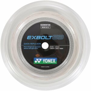 Tollasütő húr Yonex EXBOLT 63, 0,63 mm, 200 m, WHITE