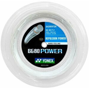 Tollasütő húr Yonex BG 80 POWER, 0,68 mm, 200 m, fehér