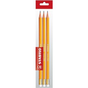 Ceruza STABILO Swano HB, hatszögletű, sárga - 3 db-os kiszerelés