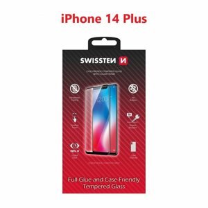 Üvegfólia Swissten Case Friendly Apple iPhone 14 Plus üvegfólia - fekete