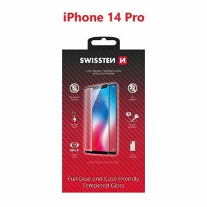 Üvegfólia Swissten Case Friendly Apple iPhone 14 Pro Max üvegfólia - fekete