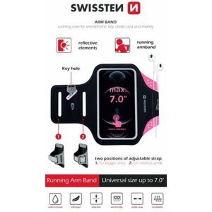Mobiltelefon tok Swissten Armband 7,0" rózsaszín tok