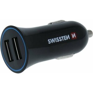 Autós töltő Swissten adapter 2,4 A + 1,2 m-es USB-C kábel