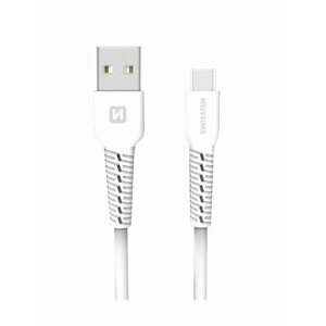 Adatkábel Swissten USB-C 1m, fehér
