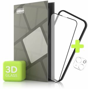 Üvegfólia Tempered Glass Protector iPhone 13 mini 3D üvegfólia + kamera védő fólia + felhelyező keret - Case Friendly