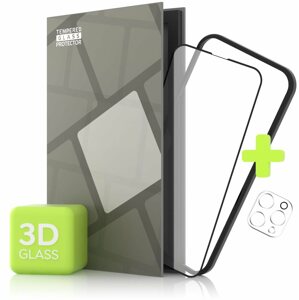 Üvegfólia Tempered Glass Protector iPhone 13 Pro 3D üvegfólia + kamera védő fólia + felhelyező keret - Case Friendly