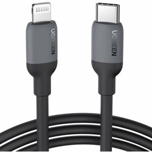 Adatkábel UGREEN USB-C to Lightning Silicone Cable 1m Black