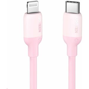 Adatkábel UGREEN USB-C to Lightning Silicone Cable 1m Pink