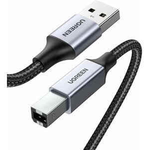 Adatkábel UGREEN USB-A Male to USB-B 2.0 Printer Cable Alu Case with Braid 1m Black