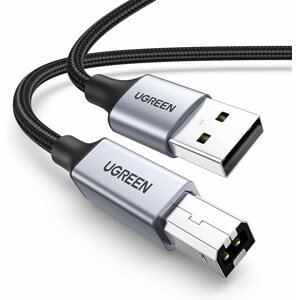 Adatkábel UGREEN USB-A to USB-B Printer Cable Aluminum Case Braided 1.5m Black