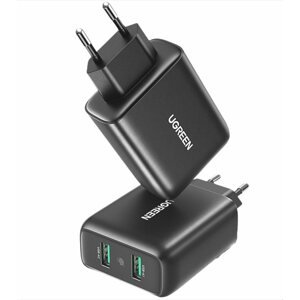 Töltő adapter UGREEN USB Fast Charger EU (Black)