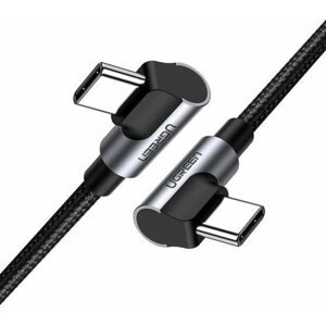 Adatkábel UGREEN Angled USB-C Cable Aluminum Case with Braided 1m Black