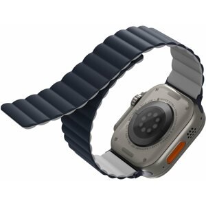 Szíj UNIQ Revix Reversible Magnetic Apple Watch 42/44/45/Ultra 49mm - kék/szürke