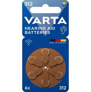Eldobható elem VARTA Hearing Aid Battery Hallókészülék-elem 312 6 db