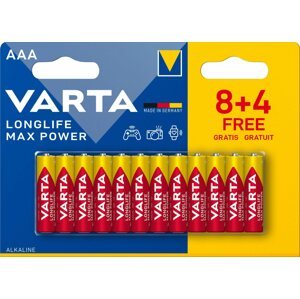 Eldobható elem VARTA Longlife Max Power Alkáli elem AAA 8+4 db