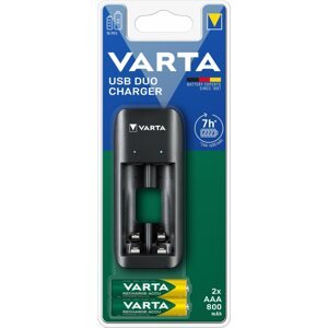 Töltő és pótakkumulátor VARTA Duo USB Charger Töltő + 2 AAA 800 mAh R2U