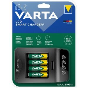 Töltő és pótakkumulátor VARTA LCD Smart Charger+ Töltő + 4× AA 56706 2100 mAh
