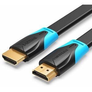 Videokábel Vention Flat HDMI 2.0 Cable 1,5 m Black