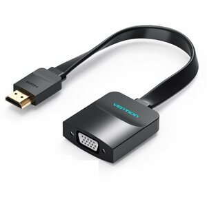 Átalakító Vention Flat HDMI to VGA Converter with Female Micro USB and Audio Port 0.15m Black