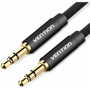 Audio kábel Vention Fabric Braided 3,5mm Jack Male to Male Audio Cable 2m Black Metal Type