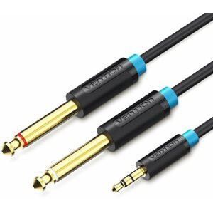 Audio kábel Vention 3.5mm Male to 2x 6.3mm Male Audio Cable 0.5m Black
