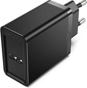 Töltő adapter Vention 1-port USB Wall Charger (12W) Black