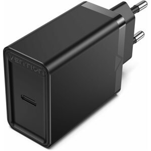 Töltő adapter Vention 1-port USB-C Wall Charger (30W) Black