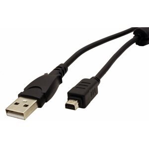 Adatkábel OEM USB-A 2.0 to miniUSB - OLYMPUS, 12pin, 2m, fekete