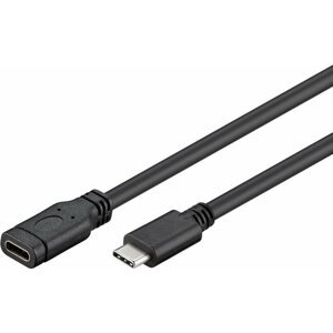 Adatkábel PremiumCord USB-C/male 3.1 to USB-C/female - 1m, fekete, hosszabbító
