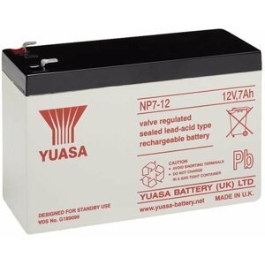 Szünetmentes táp akkumulátor YUASA 12V 7Ah Karbantartásmentes ólomakkumulátor NP7-12, faston 4,7 mm