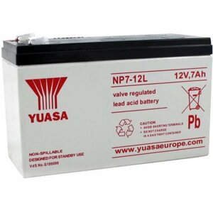 Szünetmentes táp akkumulátor YUASA 12V 7Ah karbantartásmentes ólom akkumulátor NP7-12L, faston 6,3 mm