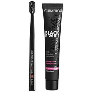 Fogkrém CURAPROX Black is White 90 ml fogkrém + fogkefe